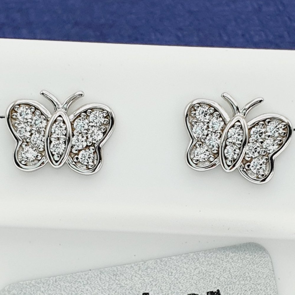 925 Sterling Silver CZ Stud Earrings for Women/Girl, US925P1261